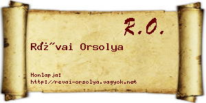 Révai Orsolya névjegykártya